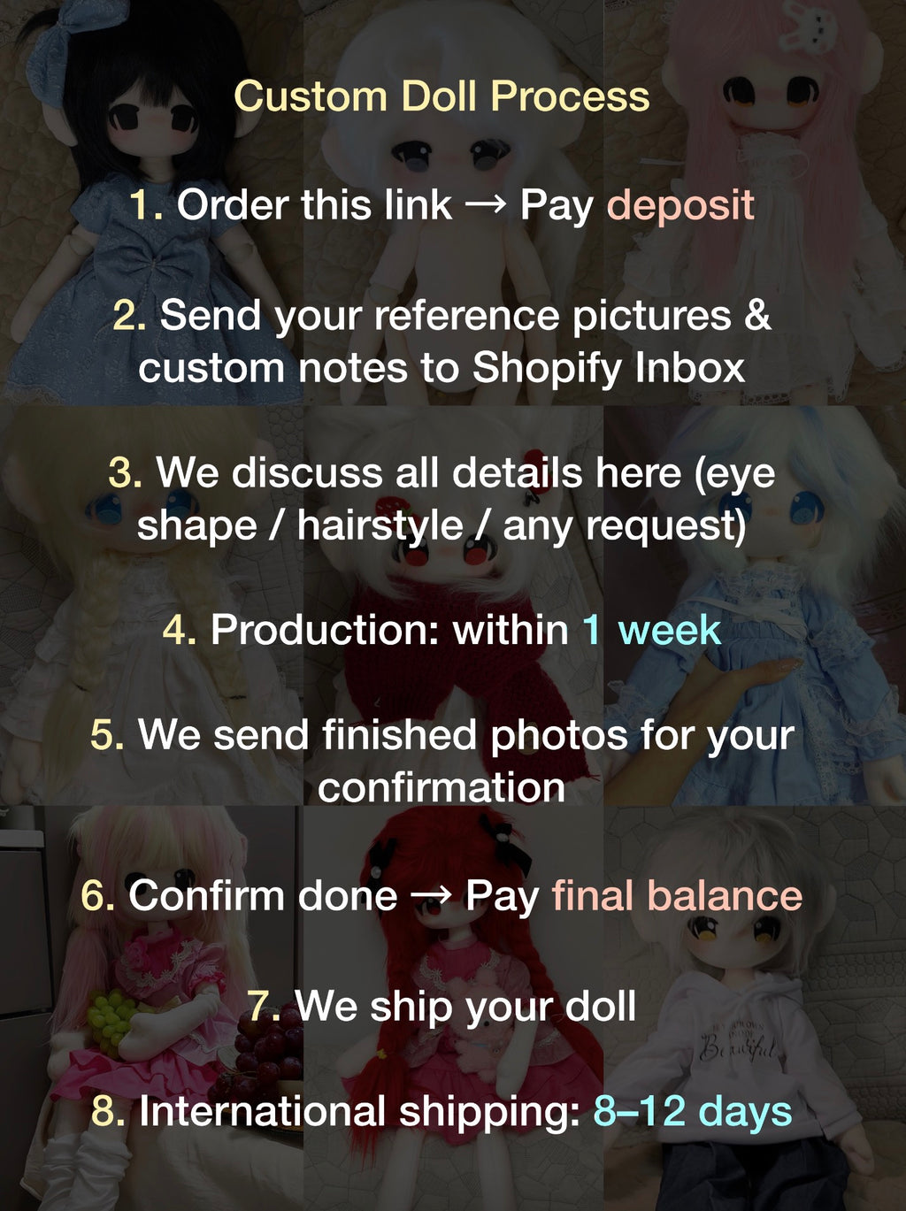 Custom 60cm Doll Deposit | 2-4 Weeks Delivery