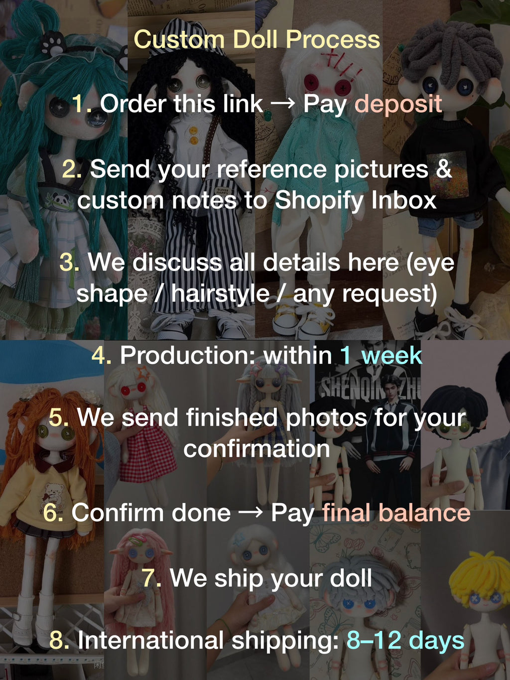 Custom 30cm Doll Deposit | 2-4 Weeks Delivery