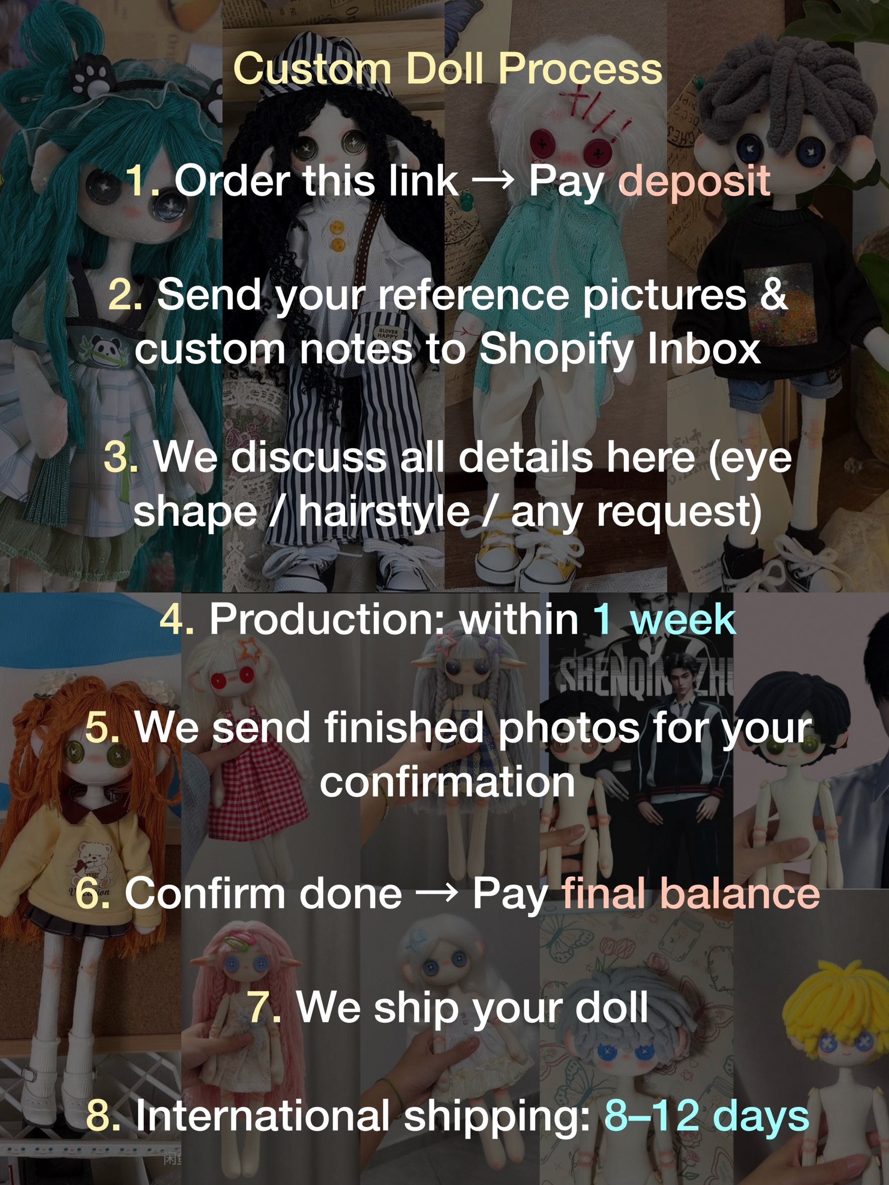 Custom 30cm Doll Deposit | 2-4 Weeks Delivery