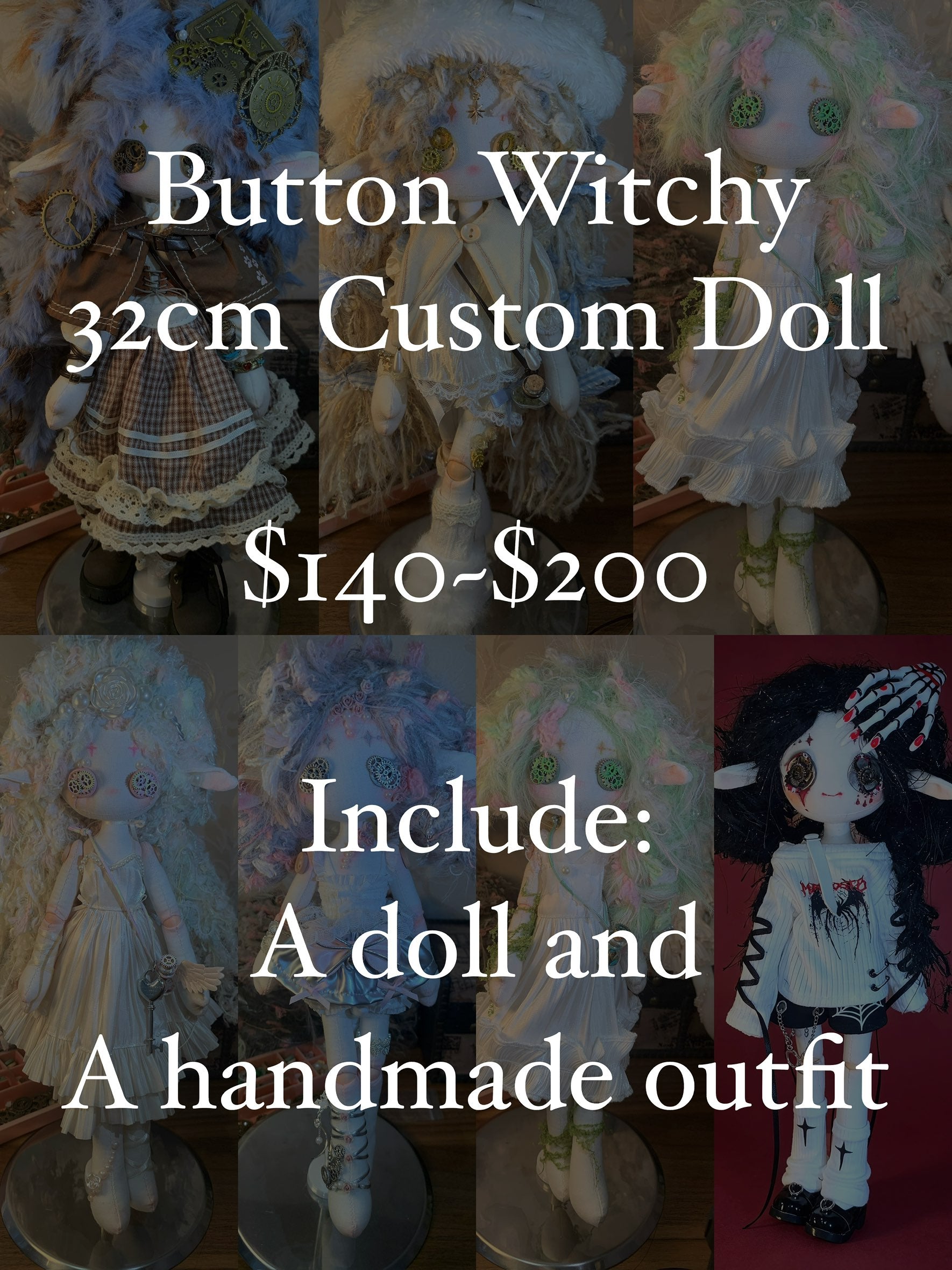 Button Witchy 32cm Customized Doll - Deposit